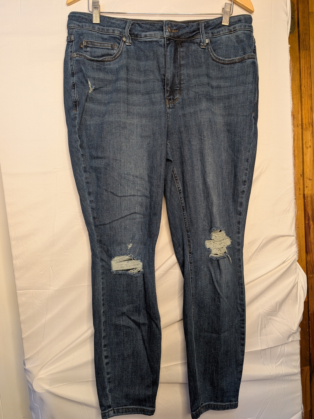 Judy Blue 18W Mid Rise Tummy Control Distressed Skinny Jeans